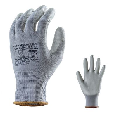 Перчатки вязаные с полиуретановым покрытием серые 1PUBG, фото – 3