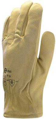 Перчатки кожаные утепленные c искусственным мехом желтые FINLANDE, фото – 2