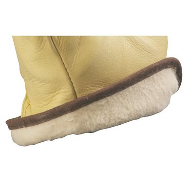 Перчатки кожаные утепленные c искусственным мехом желтые FINLANDE, фото – 3
