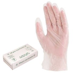 Перчатки одноразовые виниловые без присыпки (уп - 100шт), фото – 1