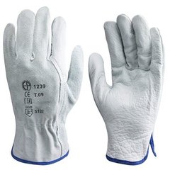 Перчатки рабочие кожаные белые, фото – 1