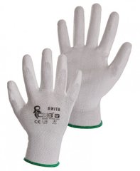 Перчатки Brita для точных работ, покрытые полиуретаном белые, фото – 1