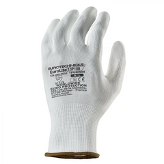 Перчатки вязаные с полиуретановым покрытием белые 1PUBW, фото – 1