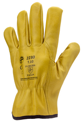 Рукавички робочі шкіряні потовщені вищої якості жовті 2229, фото – 1